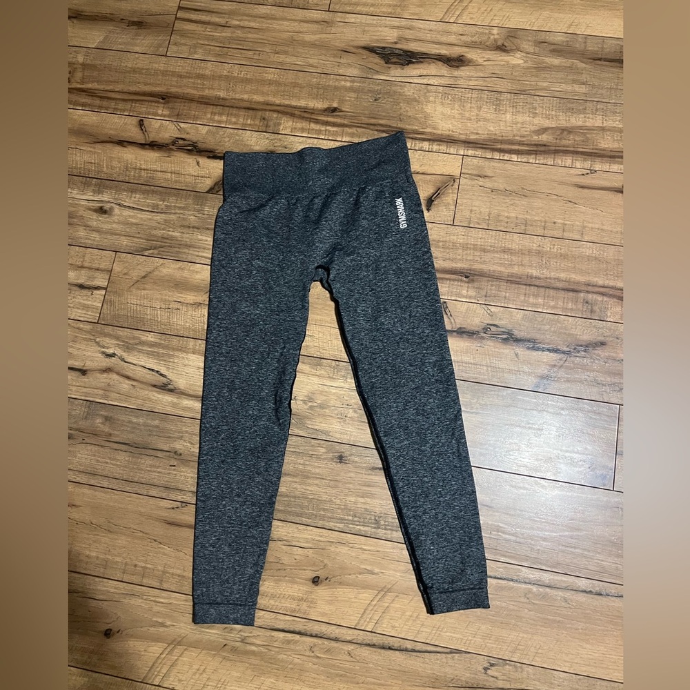Gymshark Black Gray Marl ADAPT Seamless Leggings Pants M/L EUC